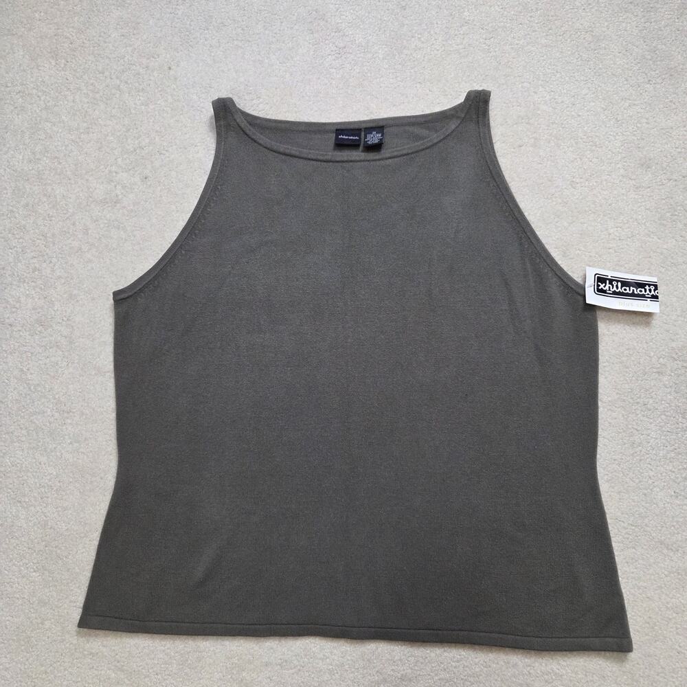 NWT Vintage Xhilaration 2X Sleeveless Knit Tank Top Olive Green 90's Y2K